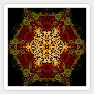 Dot Mandala Flower Yellow Red and Black Sticker